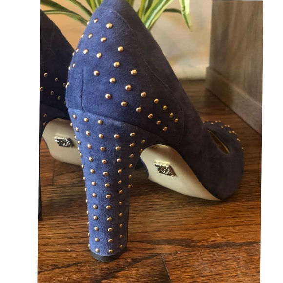 Anne Klein Studded Blue Heels - Picture 2 of 6